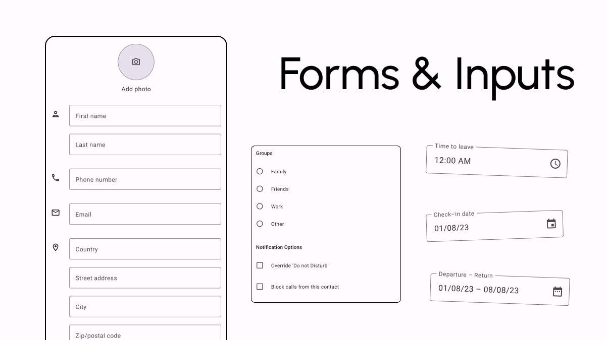 Forms and inputs