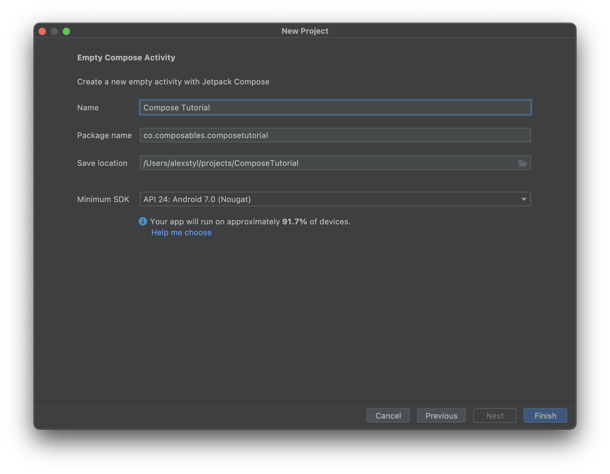 New Empty Compose Activity